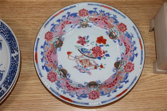 Four Chinese export porcelain plates